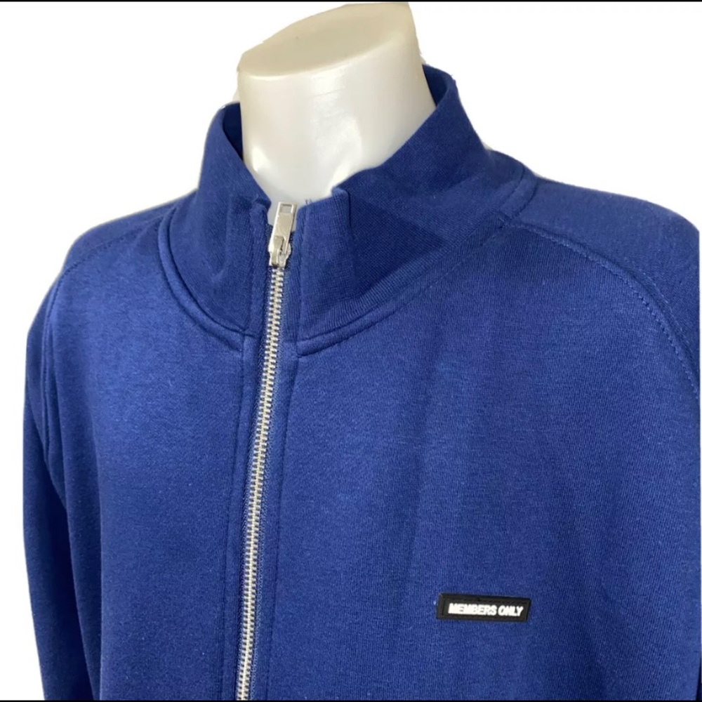 Members Only Navy Blue Basic Fleece Jacket